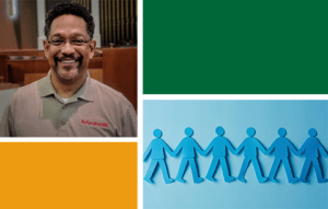 A person-shaped paper chain