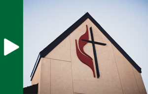 The outside of a United Methodist Church