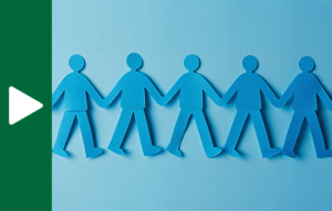 A paper chain of people shapes