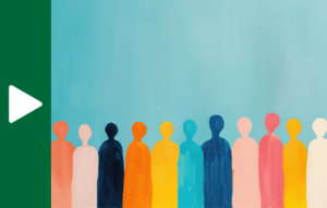 Graphic people standing side by side