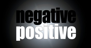 Word art of the words "negative positive"