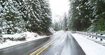 Stock photo of a winter highway road