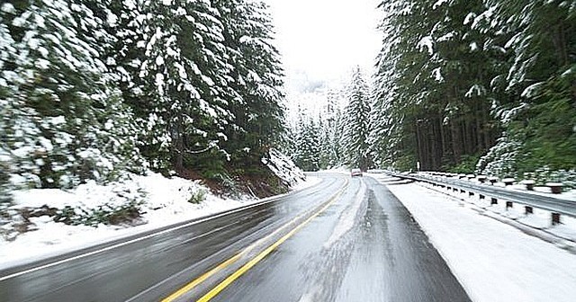 Stock photo of a winter highway road