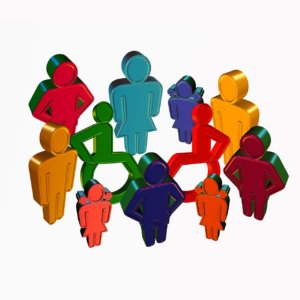 Clip art of a diverse group of people of all shapes and sizes