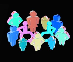 Clip art of a diverse group of people of all shapes and sizes