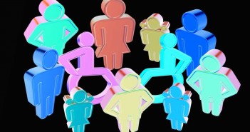 Clip art of a diverse group of people of all shapes and sizes