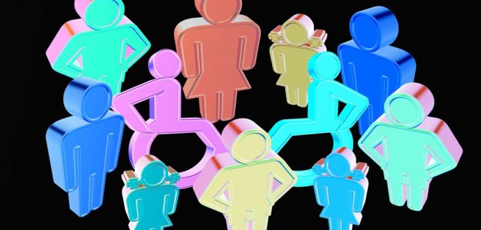 Clip art of a diverse group of people of all shapes and sizes