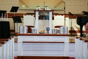 Stock photo of a communion altar
