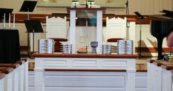 Stock photo of a communion altar