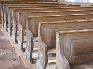 Stock photo of empty pews