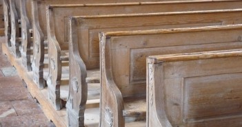 Stock photo of empty pews