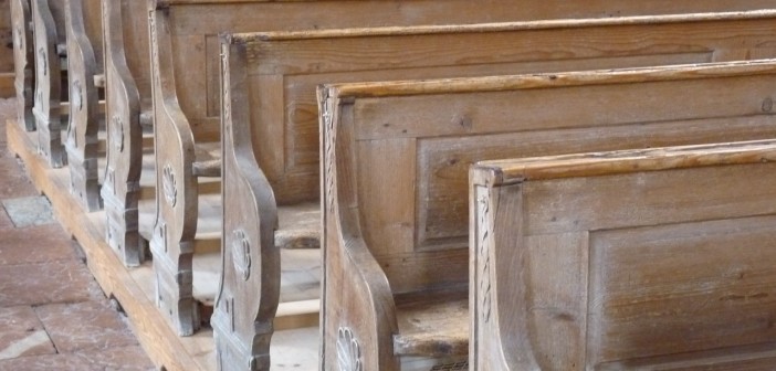 Stock photo of empty pews