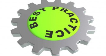 Stock photo of a silver gear that with the words "Best Practice" in the middle of it