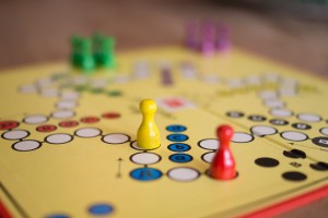 Stock photo of a game of parcheesee