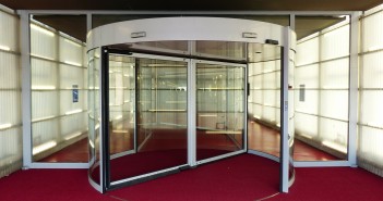 Stock photo of a revolving door