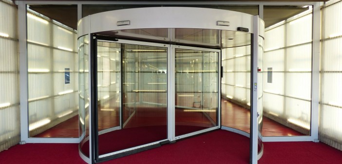 Stock photo of a revolving door