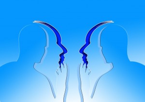 Clip art of silhouettes of different people