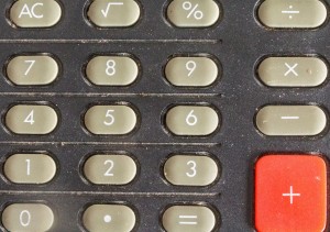 Closeup stock photo of a calculator