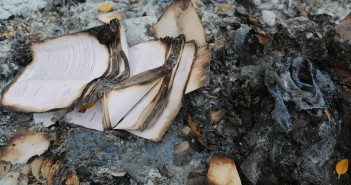 Stock photo of a book that has been burned