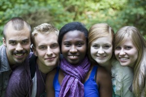 Stock photo of a diverse group of young people posing for a portrait