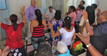 Latino/a Ministry in the United States Stock photo of a Latino/a house church worship service