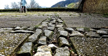 Stock photo of a cobblestone road