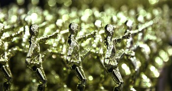 Stock photo of a bunch of Karate trophies