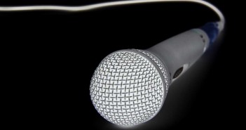 Stock photo of a wired microphone