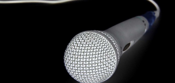 Stock photo of a wired microphone