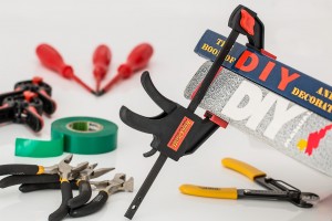 Stock photo of a bunch of home renovation tools