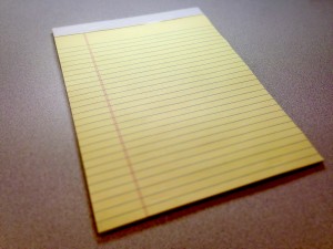 Stock photo of a blank yellow legal pad