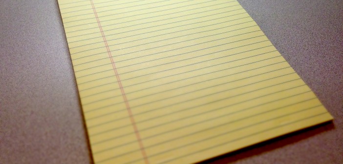 Stock photo of a blank yellow legal pad