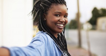 Stock photo of a young, smiling African American woman