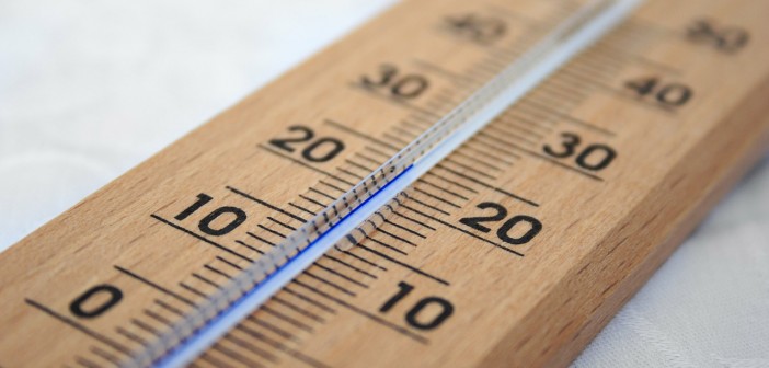 Stock photo of a thermometer. It is 24 degrees.