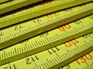 Photo of yellow wooden meter sticks