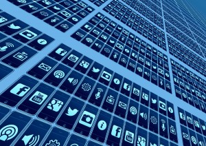 Stock photo of a bunch of computer icons