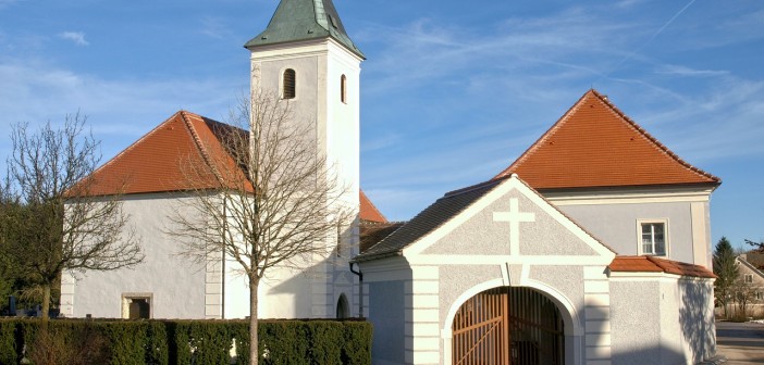 Stock photo of the exterior of a country church