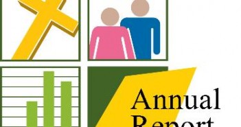 An Annual Report to Support Your Stewardship Campaign Clip art of a cross, a man and a woman, a bar graph, and "ANNUAL REPORT"
