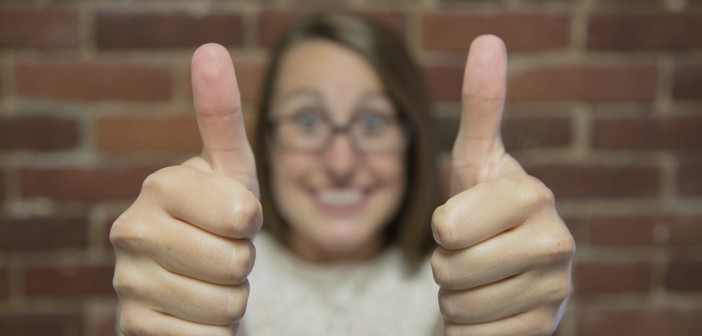 Person giving the thumbs up sign