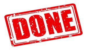 Stock photo of a red stamp that says "DONE"