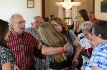 Pastor Laura Vincent hugs Hailey Embrey, 8, following worship at Shiloh United Methodist Church near Clinton, Ky. Photo by Mike DuBose, UMNS