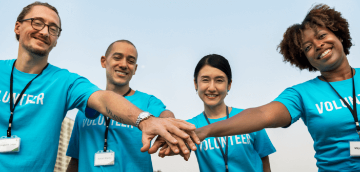 Smiling group of volunteers