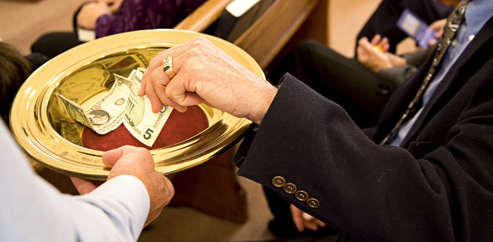 A man soliciting donations for a church