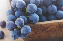 Photo of purple grapes in a bowl