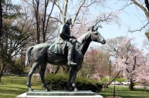 Statue of John Wesley on horseback