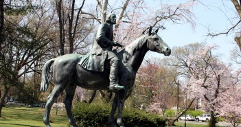 Statue of John Wesley on horseback