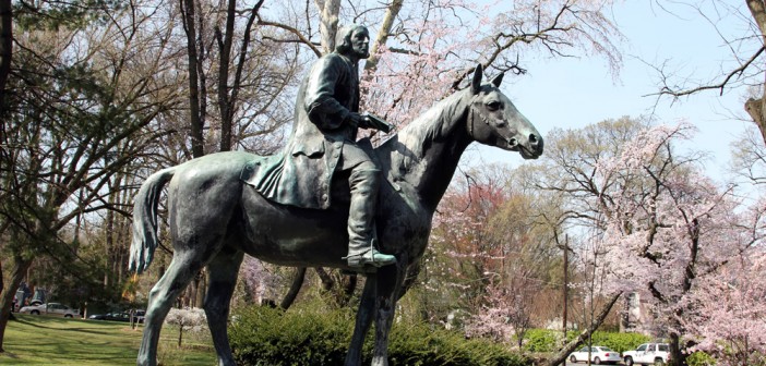 Statue of John Wesley on horseback