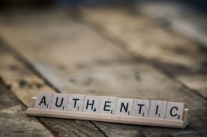 Scrabble letters spell AUTHENTIC.
