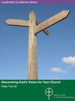 Cover of Discovering God's Future for Your Church Video Tool Kit showing a wooden signpost with blank arrows