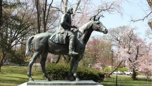 Photo of John Wesley on horseback statue